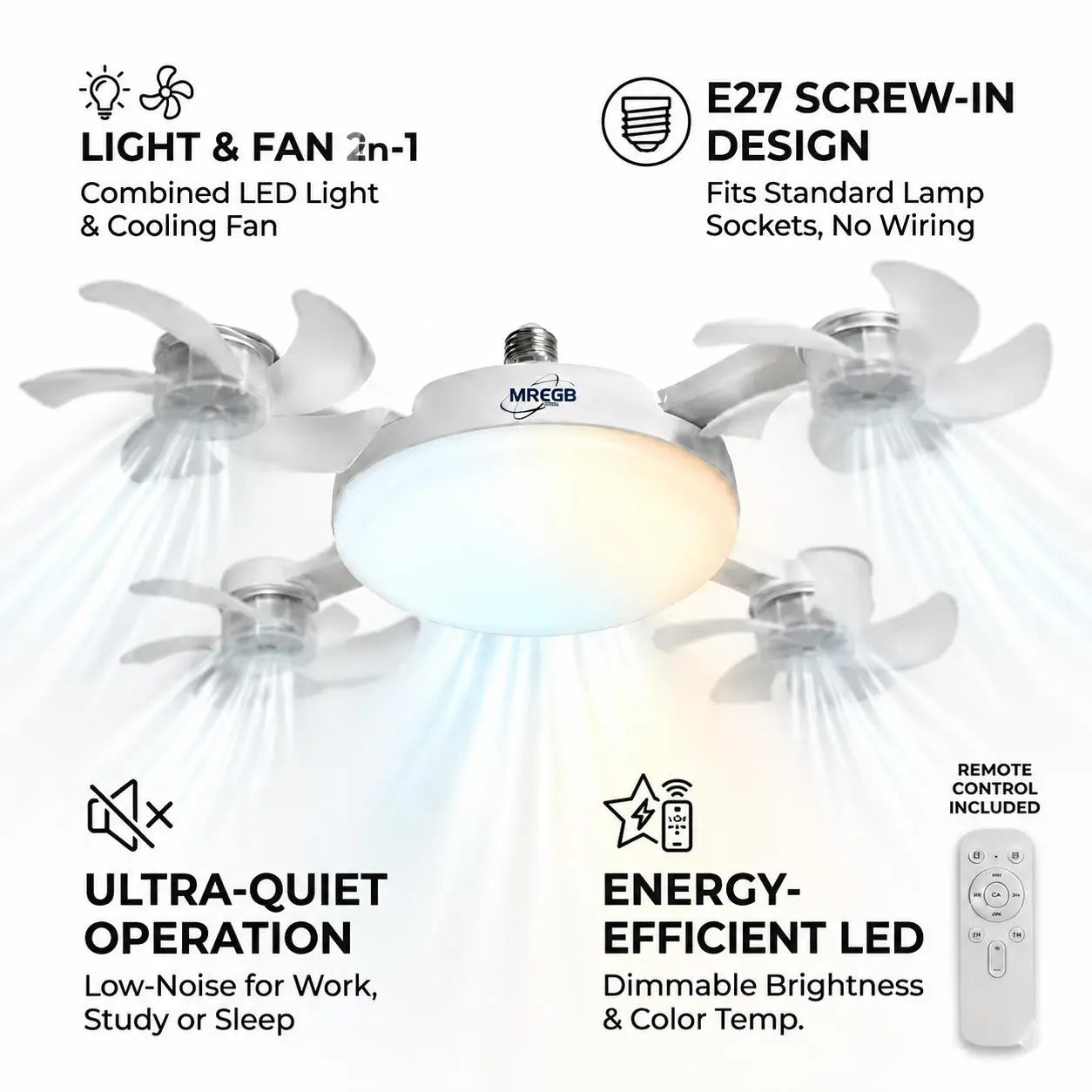 Mentrali AirGlow™ Ceiling Fan